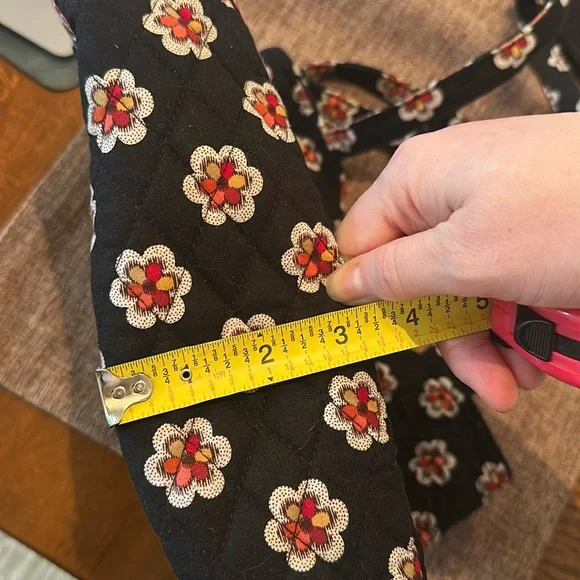 Vera Bradley Black and Red Floral Tote Bag - Picture 10 of 12